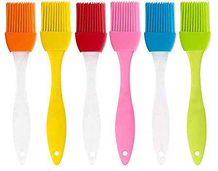 Pennello da Forno,6 PCS Pennello da Pasticceria Spazzole per Imbastire in Silicone Set di Pennelli da Cucina Resistente al Calore Strumento di Cottura per Grigliare Pasticceria Barbecue