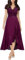 MIUSOL Women's Elegant V-Neck Lace Evening Formal Party Wedding Guest Long Dress (Large, Magenta)