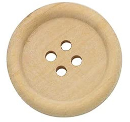Lot de 12 boutons en bois nobles, ronds, naturels, 30 mm, à 4 trous, pour couture, scrapbooking, veste, bricolage, 4 trous, clair