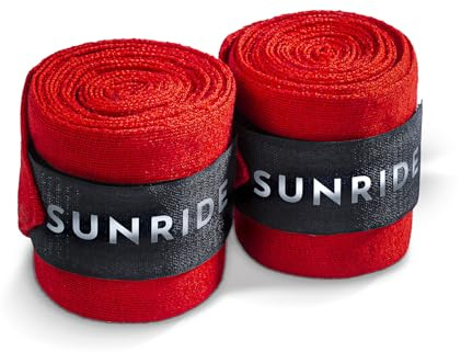 SUNRIDE Bendaggi per Cavalli, stabilizzano tendini e legamenti - Traspiranti, regolanti della Temperatura (Set da 2, Rosso)