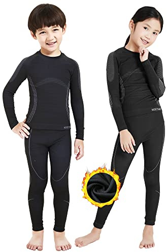 NOOYME Biancheria intima funzionale per bambini, biancheria intima da sci per bambini, biancheria intima termica per bambini, traspirante e delicata sulla pelle, biancheria intima sportiva da calcio