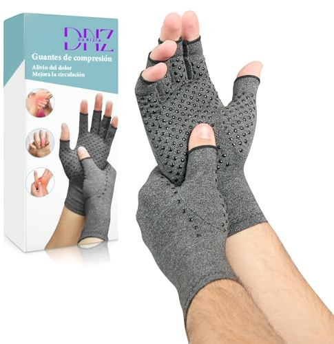 DANIZIA - Guantes para artrosis- Guantes artrosis mano mujer- Guantes artritis -Guantes de compresión - Alivio del Dolor y Soporte Diario - Diseño sin Dedos para Hombres y Mujeres (talla L)