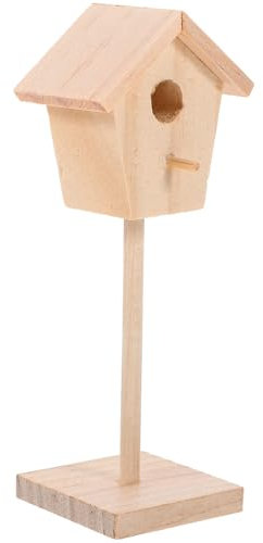 Alasum Holzhaus Für Vögel Unbemalt Puppenhaus-zubehör Für Miniatur-szenendekoration