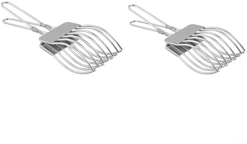 Gdfnmogo Pinze per arrosto, in acciaio inox, pinze da cucina, in acciaio inox, antiaderente, per affettare di precisione con pinze per arrosto in acciaio inossidabile