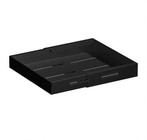 Aptliton Pull Out Cabinet Organizer, Extendable Slide Out Drawers Adjustable Width 34cm to 50cm, No Need Drill Sliding Organizer Shelf With Adhesive Film for Cupboard Bathroom(Blacke)