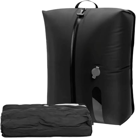 Sacchetto per Sottovuoto in TPU, Sacchetto per il Vuoto da 16 litri, Borsa da Compressione Sottovuoto, Sacchetti per Compressione Riutilizzabili, Organizer da Viaggio in Nylon per Viaggi (Nero)