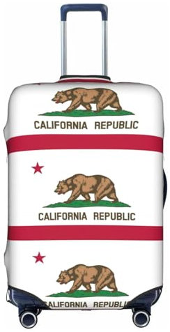 NBAGHPQ California State Flag Print Universale Elegante Valigie Copertura Elastica Lavabile Anti Graffio Protezione Dei Bagagli, bianco, S