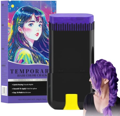 Hair Chalk Temporary Hair Color, Purple Hair Chalk for Girls, Disposable Purple Hair Dye Stick, Quick Color Hair Chalks, Washable Temporary Hair Color for Festival Party Cosplay