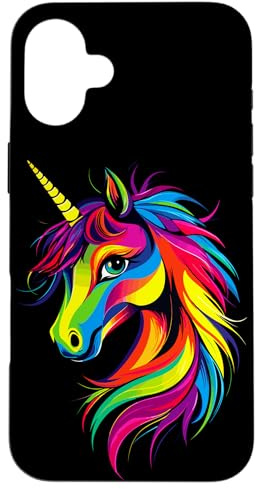 Licorne Coloré Arc-en-Ciel Cavalière Chevaux Équitation Coque pour iPhone 16 Plus