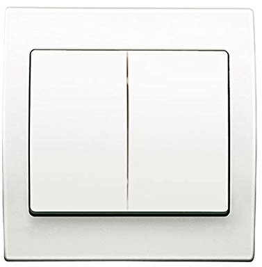 Va et Vient + Poussoir Blanc Delta Iris + Plaque basic Blanc