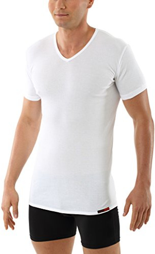 ALBERT KREUZ V-Unterhemd Business Herrenunterhemd aus 100% Bio-Baumwolle Kurzarm weiß 8/XXL
