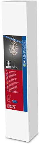Konstsmide LED-ljusträd, stort, vitt, runda dioder, 120 varma vita dioder, 24 V utomhus trafo, vit kabel – 3378–100