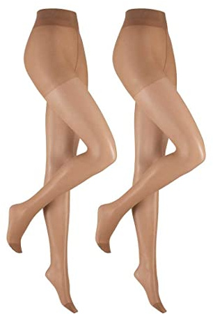 Hudson Damen Strumpfhosen Simply 20 To Go 2-Pack hochelastisch 20 DEN Make-up 0019 42-44