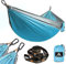 NATUREFUN Ultraleichte Reise Camping Hängematte | 300kg Tragkraft (275 x 140 cm) Atmungsaktiv, Schnelltrocknendes Fallschirm Nylon | 2 x Premium Karabiner,2 x Schlingen| Drinnen Draußen Garten
