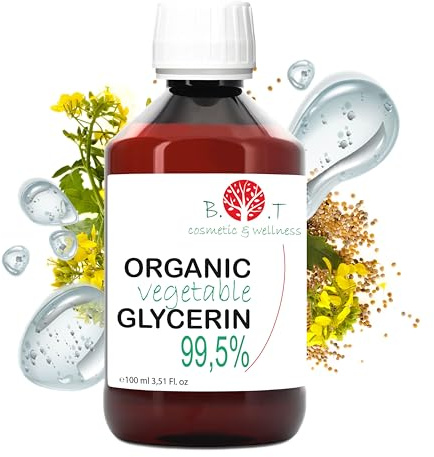 Glycérine Liquide Végétale Pure et Bio - Glycerine Vegetale pour Savon, Hydratant Visage et Corps, Base Cosmetique Maison 100% Naturelle - 100 g