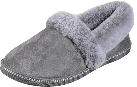 Skechers Women's Cozy Campfire Team Toasty Slipper, Charcoal Microfiber Suede/Faux Fur Line, 3.5 UK