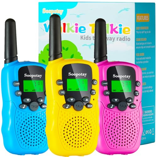 Rechargeable Walkie Talkies for Kids, Walkie Talkie Toys for Girls Boys, Outdoor Toys/Outside Games for Kids Age 4-8-12, Birthday Gifts for 4 5 6 7 8 9 10 Year Old Kids Girl Boys