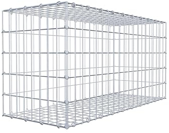 GABIONA Stenkorg-Gabion fyrkantig, maskstorlek 5 x 10 cm, djup 40 cm, Gabion 100 x 50 x 40 cm (L x H x D), C-ring
