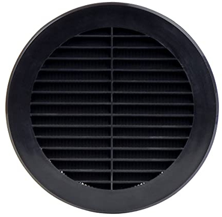 Steinberg14 Svart ventilationsgaller 150 mm frånluftsgaller insektsskydd rund fläns plast