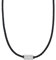 s.Oliver Halskette Edelstahl Leder Jungen Kinder Halsschmuck, 40+3 cm, Schwarz, Kommt in Schmuck Geschenk Box, 2031537