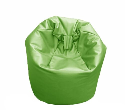 FAUX LEATHER Bean Bag Beanbag Gaming Chair Seat Lazy Lounger Couch (Lime Green, XL (80 x 80 x 110 cm))