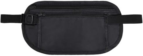 Cintura per denaro, portafoglio nascosto, impermeabile e antifurto, taglia unica, Nero, brand per viaggio, attività all'aperto