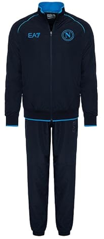 SSC Napoli Tuta Leggera Blu, EA7, Prodotto Ufficiale, Logo SSCN, Estiva, tasche laterali, chiusura zip, M