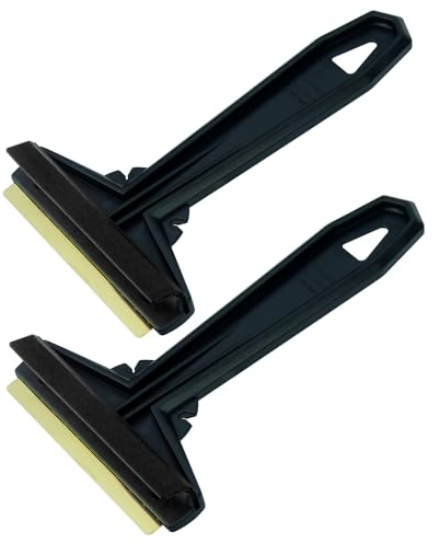 Eiskratzer Auto [2 Stück] - TESTSIEGER 2024* - schnell, mühelos & schonend - Murska Scheibenkratzer Auto Messing - effizient, sicher Schneekratzer Auto - Premium HIPS & Messingklinge Finnland Schwarz