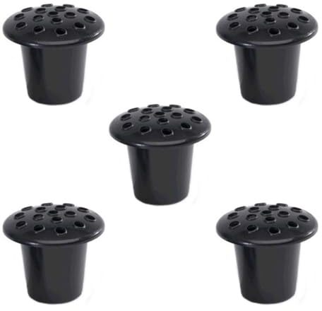 Mr. Barry’s Pack of 5 Black Memorial Grave Vases with Lids – Round Grave Flower Vase Inserts for Cemetery, Grave Decorations, Memorial Tributes & Outdoor Arrangements