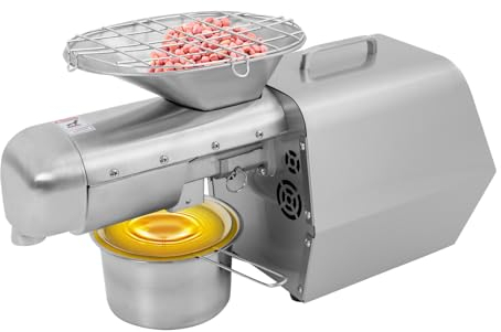 1800W Ölpresse, Ölpressmaschine Öl Extraktionsrate 90% Einstellbare Temperatur 0-300℃ Elektrische Edelstahl Ölmühle 6kg/h