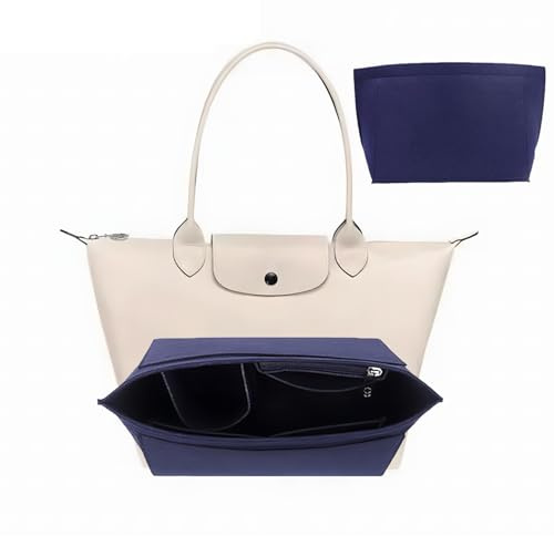 Nircho Inserto organizer in feltro per Longchamp, organizer multitasche, con cerniera, portafoglio, borsa pieghevole per Longchamp (blu, L)