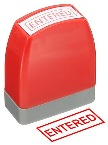 PATIKIL Eingangsstempel Selbstfärbend, Rote Tinte Büro Vorgestempelt Nachrichtenstempel für Geschäft, Rot