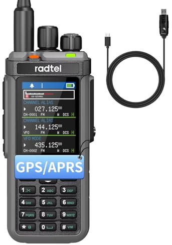 Radtel RT-880G GPS APRS Ham Radio 10W Walkie Talkie Portable CB Radio 1024 Channels HF SSB Rx with Cross-Band Repeater, 2.4 Inch Color Display, 2400mAh Rechargeable Battery,