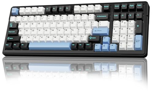 AULA F99 Wireless Mechanical Keyboard,Tri-Mode BT5.0/2.4GHz/USB-C Hot Swappable Custom Keyboard,Pre-lubed Linear Switches,RGB Backlit Gaming Keyboards for PC/Tablet/Xbox/PS4/PS5 (Renewed)