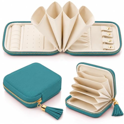 Govritt Travel Jewellery Box, Green Jewellery Organiser, Travel Essentials