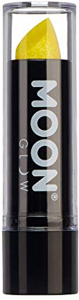 Neon UV Glitter Lipstick by Moon Glow - Yellow - Bright Neon Coloured Lipstick - Glows under UV