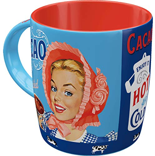 Nostalgic-Art Taza de café, 330 ml, Cacao Addicted – Idea de regalo para fans de lo retro, taza de cerámica, diseño vintage