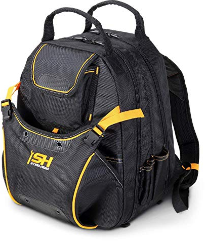 STEELHEAD 48-Pocket Heavy-Duty Tool Backpack, Padded Back Support, Reinforced Bottom, Rubber Feet, Perfect for Electricians, Plumbers, Contractors, HVAC Techs
