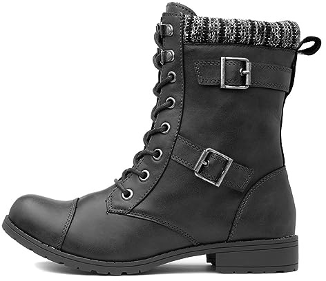 Rocket Dog Women's Billie Combat Boots, Black, 8 UK