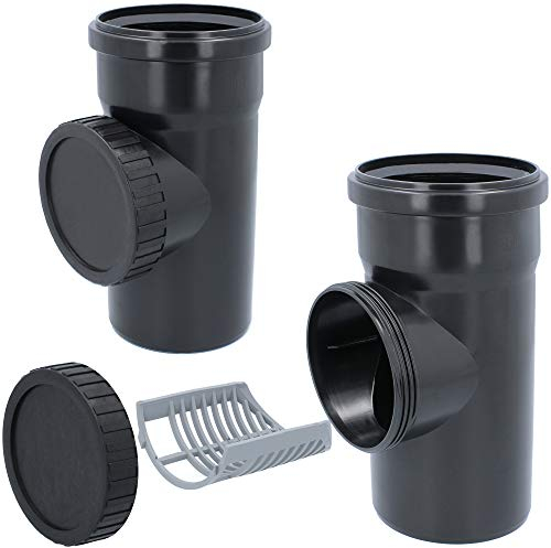Filtre pour tuyau de descente Ø DN 110 mm Noir | Filtre de tuyau de pluie avec tamis d'écoulement de pluie Collecteur
