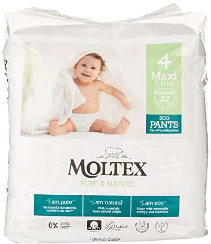 Moltex Pure and Nature - Pantalones ecológicos, talla 4, 22 unidades