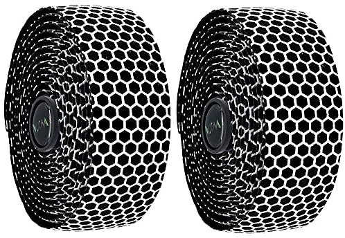 VXM Bike Handlebar Tapes, 2 Rolls per Set, Honeycomb Pattern, Waterproof, Non-Slip, Lightweight, Breathable, for Mountain Bike, Road Bicycle (White)