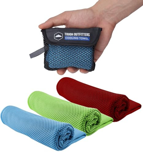 Tough Outdoors Cooling Towel Set 97.8 x 30.5cm (38.5x12) - Cooling Towels for Neck & Face - Ice Towel Neck Wraps for Men & Women - Sweat Rag for Camping, Gym, Yoga & Sports