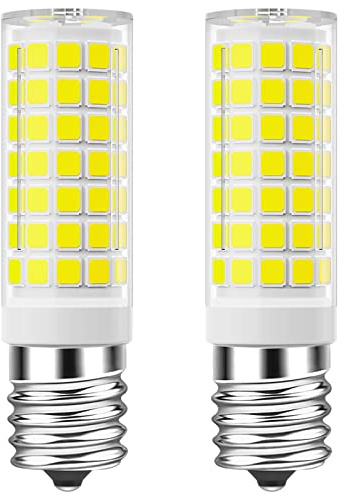 TAIYALOO LED Microwave Light Bulbs Under Hood 60W Equivalent, E17 LED Bulb Dimmable for Range Hood, Refrigerator, 7W 630 Lumens, LED Appliance Light Bulb Over Stove, Daylight White 6000K, 2 Pack