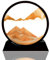 ieron Orange 17,8 cm bewegliche Sandkunst Desktop Ornament, rundes Glas fließende Sandmalerei 3D dynamische Sanduhr natürliche Dekoration für Desktop Home Office Arbeit