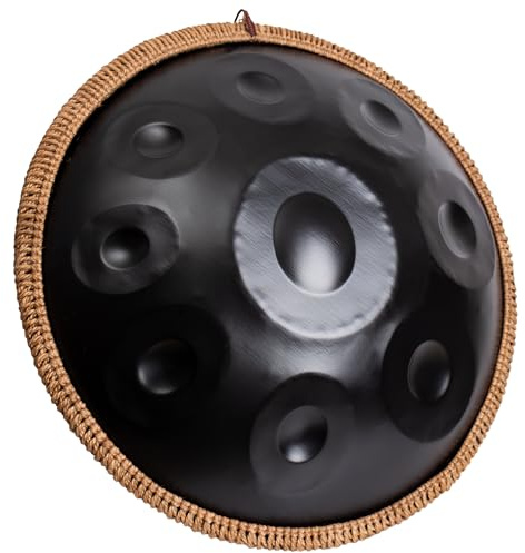 LOMUTY Handpan, Steel Drum，Hand Pan Instrument, Matte Black | 9 Note G Major Begginer Handpan Drum for Meditation, Yoga, D Kurd handpan with Carry Bag，Stand，Steel Hand Drums for Adults