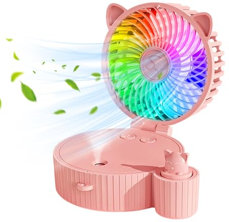 IXYHKB Handheld Fan with Water Mist Spray, Portable Folding Misting Fan, Mini Handheld Spray Fan with 3 Adjustable Wind, Personal Water Fan Spray Mist for Home, Travel, Outdoor