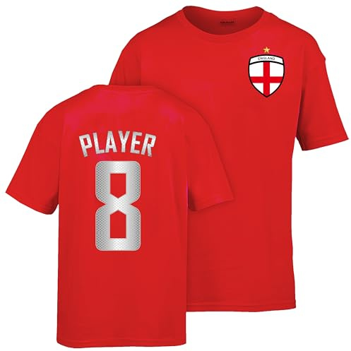 Varsany Personalised England Football T Shirt Custom Kids Adult Supporter | Name print top, matchday apparel, soccer fan gift, tournament clothing, unisex sportswear