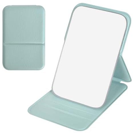 Reisespiegel,Faltbarer Spiegel mit Kortikale Schale,Taschenspiegel,Schminkspiegel Kinder,Spiegel Klein,Tragbarer Super HD Spiegels,Ultradünn und Langlebig Spiegels,für Zuhause,Reisenutzung (Grün)