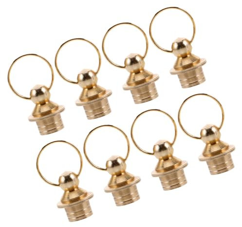 Levemolo 8pcs Copper Mouth Gourd Cover Small Brass Gourds Stylish Decorative Covers for Bottles for Home Present Decor and Table Settings
